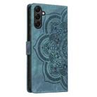 For Samsung Galaxy A24 4G Mandala Embossed Retro Frosted Leather Phone Case(Blue) - 3