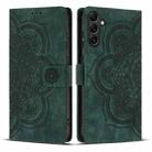 For Samsung Galaxy A25 5G Mandala Embossed Retro Frosted Leather Phone Case(Green) - 1