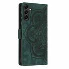 For Samsung Galaxy A25 5G Mandala Embossed Retro Frosted Leather Phone Case(Green) - 3