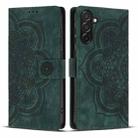 For Samsung Galaxy A36 5G Mandala Embossed Retro Frosted Leather Phone Case(Green) - 1