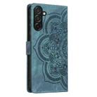 For Samsung Galaxy A56 5G Mandala Embossed Retro Frosted Leather Phone Case(Blue) - 3