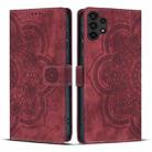 For Samsung Galaxy A32 5G Mandala Embossed Retro Frosted Leather Phone Case(Red) - 1