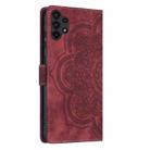 For Samsung Galaxy A32 5G Mandala Embossed Retro Frosted Leather Phone Case(Red) - 3