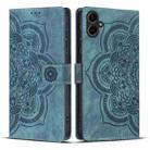 For Samsung Galaxy A07 4G / A06 4G Mandala Embossed Retro Frosted Leather Phone Case(Blue) - 1