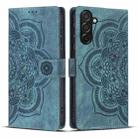 For Samsung Galaxy A17 5G / A26 5G Mandala Embossed Retro Frosted Leather Phone Case(Blue) - 1