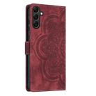 For Samsung Galaxy S25+ 5G Mandala Embossed Retro Frosted Leather Phone Case(Red) - 3