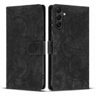 For Samsung Galaxy S25+ 5G Mandala Embossed Retro Frosted Leather Phone Case(Black) - 1