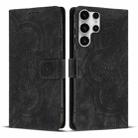 For Samsung Galaxy S25 Ultra 5G Mandala Embossed Retro Frosted Leather Phone Case(Black) - 1