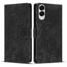 For Samsung Galaxy S25 Edge 5G Mandala Embossed Retro Frosted Leather Phone Case(Black) - 1