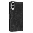 For Samsung Galaxy S25 Edge 5G Mandala Embossed Retro Frosted Leather Phone Case(Black) - 3