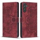 For Samsung Galaxy S24+ 5G Mandala Embossed Retro Frosted Leather Phone Case(Red) - 1