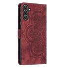 For Samsung Galaxy S24+ 5G Mandala Embossed Retro Frosted Leather Phone Case(Red) - 3