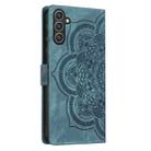 For Samsung Galaxy S24+ 5G Mandala Embossed Retro Frosted Leather Phone Case(Blue) - 3