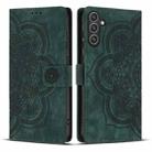 For Samsung Galaxy S24+ 5G Mandala Embossed Retro Frosted Leather Phone Case(Green) - 1