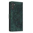 For Samsung Galaxy S24+ 5G Mandala Embossed Retro Frosted Leather Phone Case(Green) - 3