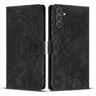 For Samsung Galaxy S24+ 5G Mandala Embossed Retro Frosted Leather Phone Case(Black) - 1