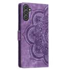 For Samsung Galaxy S24 FE 5G Mandala Embossed Retro Frosted Leather Phone Case(Purple) - 3