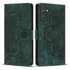 For Samsung Galaxy S24 5G Mandala Embossed Retro Frosted Leather Phone Case(Green) - 1