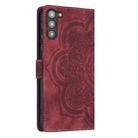 For Samsung Galaxy S23+ 5G Mandala Embossed Retro Frosted Leather Phone Case(Red) - 3