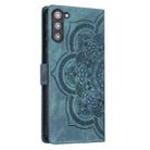 For Samsung Galaxy S23+ 5G Mandala Embossed Retro Frosted Leather Phone Case(Blue) - 3