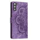 For Samsung Galaxy S23+ 5G Mandala Embossed Retro Frosted Leather Phone Case(Purple) - 3