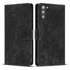 For Samsung Galaxy S23 5G Mandala Embossed Retro Frosted Leather Phone Case(Black) - 1
