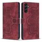 For Samsung Galaxy S23 FE 5G Mandala Embossed Retro Frosted Leather Phone Case(Red) - 1