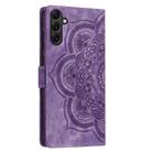 For Samsung Galaxy S23 FE 5G Mandala Embossed Retro Frosted Leather Phone Case(Purple) - 3