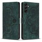 For Samsung Galaxy S23 FE 5G Mandala Embossed Retro Frosted Leather Phone Case(Green) - 1