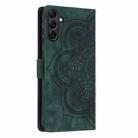For Samsung Galaxy S23 FE 5G Mandala Embossed Retro Frosted Leather Phone Case(Green) - 3