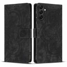 For Samsung Galaxy S23 FE 5G Mandala Embossed Retro Frosted Leather Phone Case(Black) - 1