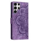 For Samsung Galaxy S23 Ultra 5G Mandala Embossed Retro Frosted Leather Phone Case(Purple) - 3