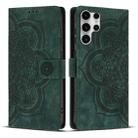 For Samsung Galaxy S23 Ultra 5G Mandala Embossed Retro Frosted Leather Phone Case(Green) - 1