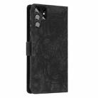 For Samsung Galaxy S22 Ultra 5G Mandala Embossed Retro Frosted Leather Phone Case(Black) - 3