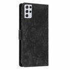 For Samsung Galaxy S21 Ultra 5G Mandala Embossed Retro Frosted Leather Phone Case(Black) - 3