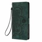 For Samsung Galaxy S21 5G Mandala Embossed Retro Frosted Leather Phone Case(Green) - 2