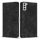 For Samsung Galaxy S21 5G Mandala Embossed Retro Frosted Leather Phone Case(Black) - 1