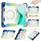 For Honor Pad X9 / X8a Armor Portable Rotating Ring Holder Silicone Tablet Case(Colorful Blue) - 1