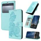 For Kyocera Basio 3 Datura Flower Embossed Flip Leather Phone Case(Light Blue) - 1