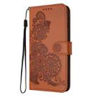For Kyocera Basio 4 / Kantan Sumaho 2 A001KC Datura Flower Embossed Flip Leather Phone Case(Brown) - 3