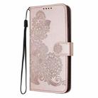 For Kyocera DIGNO BX Datura Flower Embossed Flip Leather Phone Case(Rose Gold) - 3