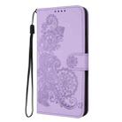 For Kyocera DIGNO BX Datura Flower Embossed Flip Leather Phone Case(Purple) - 3