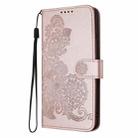 For Kyocera Kantan Sumaho3 A205KC Datura Flower Embossed Flip Leather Phone Case(Rose Gold) - 3