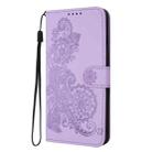 For Kyocera Urbano V04 KYV45 Datura Flower Embossed Flip Leather Phone Case(Purple) - 3