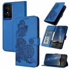 For TCL 50 5G / 50 XE / 50 XE NXTpaper Datura Flower Embossed Flip Leather Phone Case(Blue) - 1