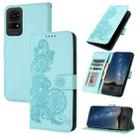 For TCL 50 LE Datura Flower Embossed Flip Leather Phone Case(Light Blue) - 1