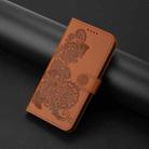For TCL 305 / 306 / 30E / 30 SE Datura Flower Embossed Flip Leather Phone Case(Brown) - 2