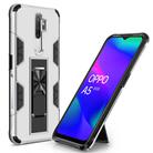 For Oppo A5 (2020) Soldier Armor Shockproof TPU + PC Magnetic Protective Case with Holder(Silver) - 1