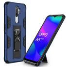 For Oppo A5 (2020) Soldier Armor Shockproof TPU + PC Magnetic Protective Case with Holder(Blue) - 1