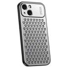 For iPhone 15 Plus Honeycomb Radiating Alloy Phone Case(Space Silver) - 1